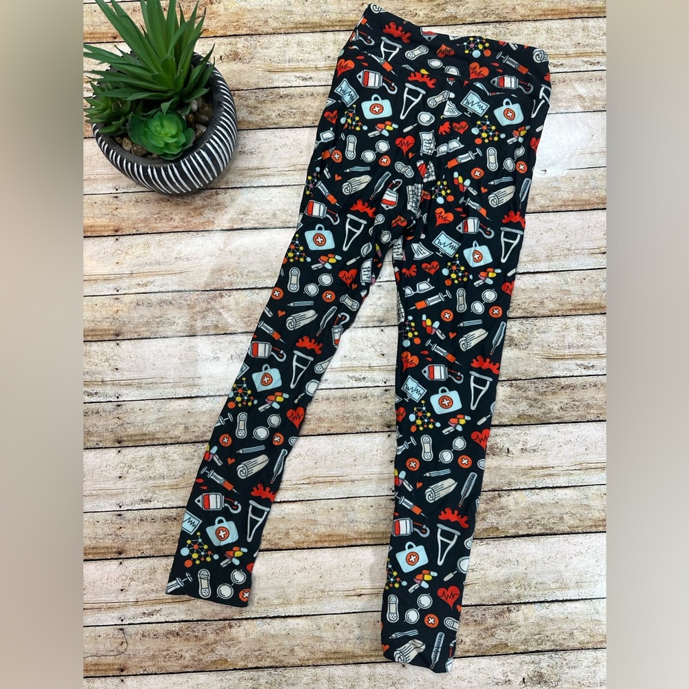 Nurse Kids Leggings (S/M LuLaRoe LLR 2-8) Doctors Paramedic Hospital Medical